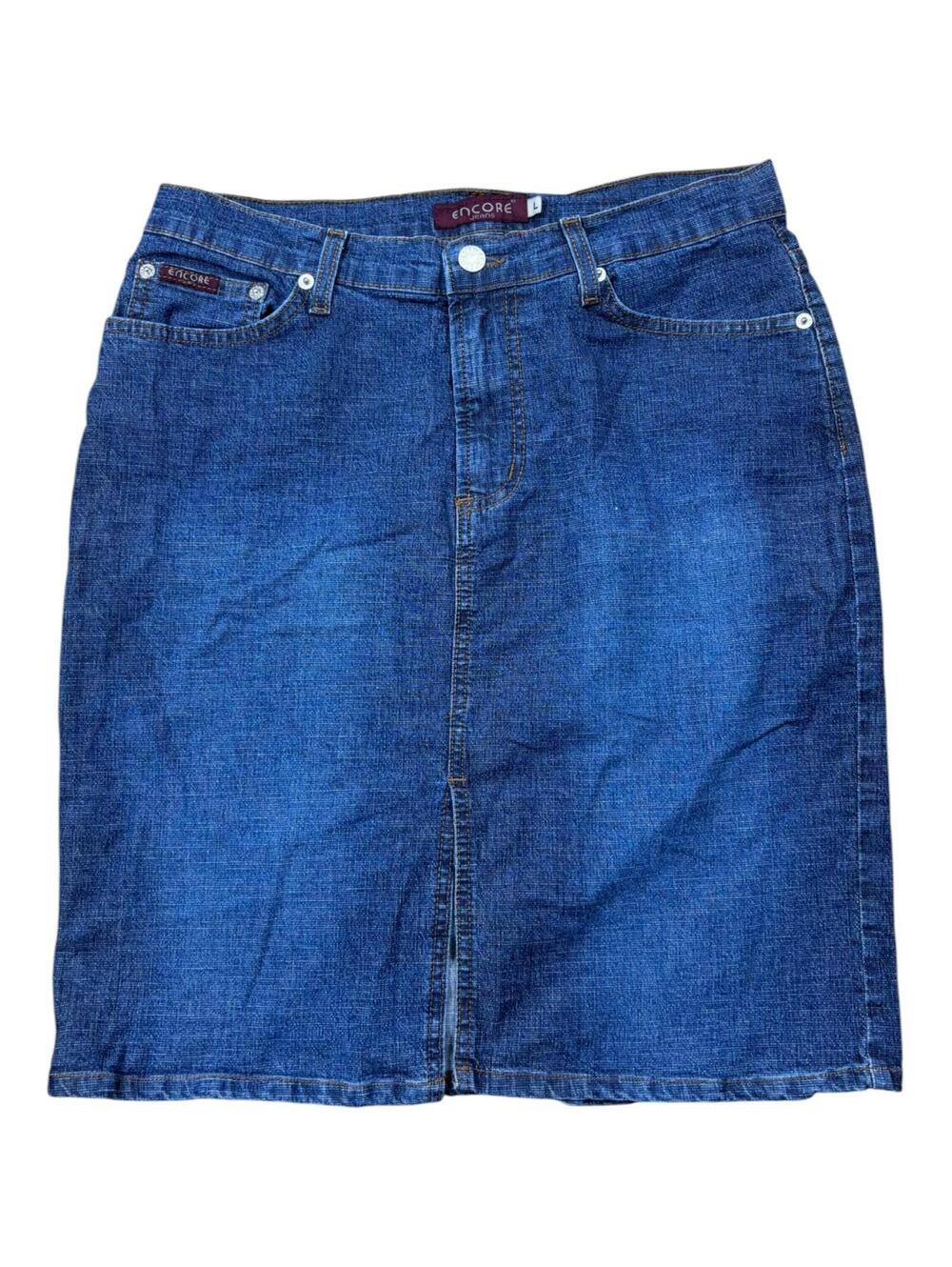 Encore Denim Midi Y2K Skirt